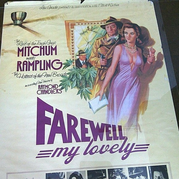 Vintage Poster Farewell My Lovely Original Film Wall Movie Robert Mitcham Poster - Picture 1 of 16